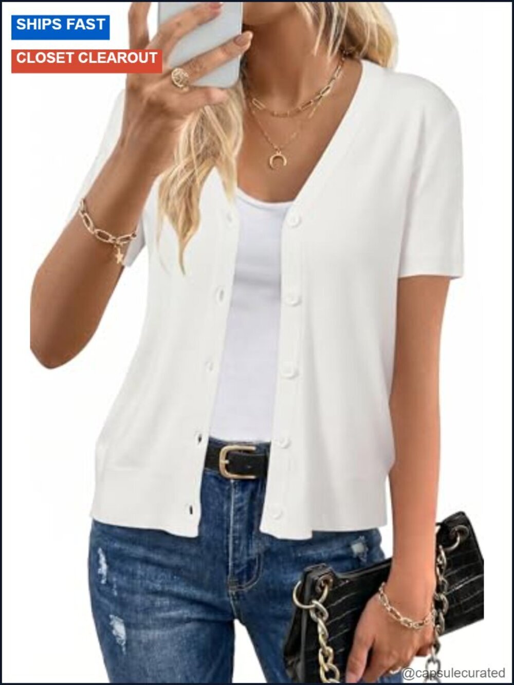 Wool Blend Short Sleeve Lightweight Cardigan Business Casual Summer Sweaters